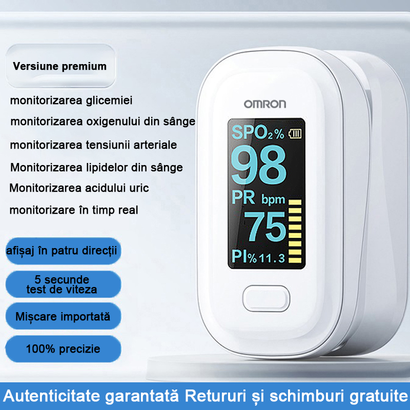 Versiune avansată (afișaj OLED cu patru canale, meniu românesc, detectarea în timp real a zahărului din sânge, oxigen din sânge, ritm cardiac, tensiune arterială, temperatura corpului, lipide din sânge, acid uric)